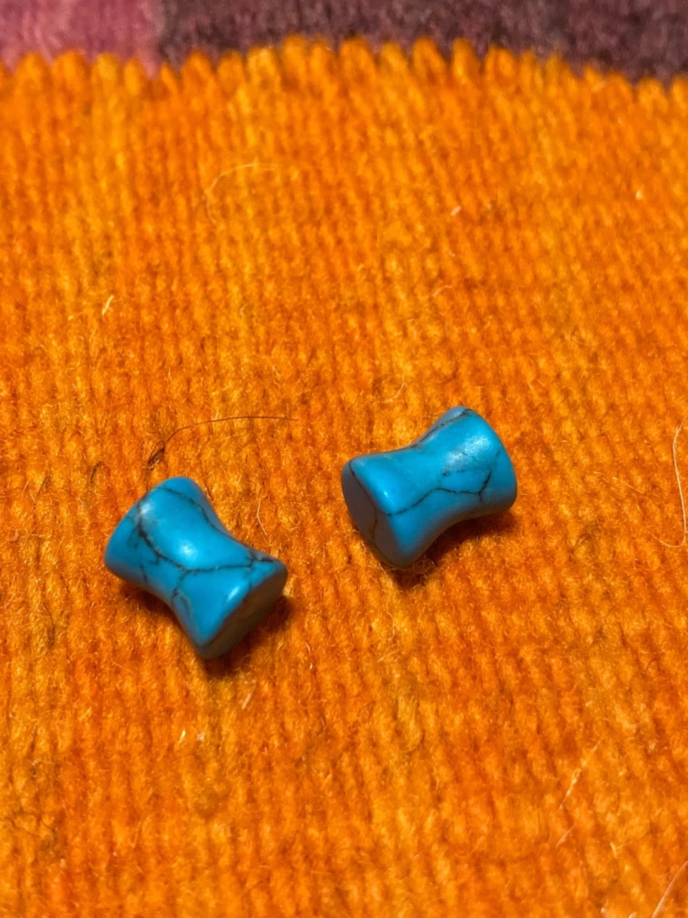 turquoise double flare plugs/stretched/gauged ears